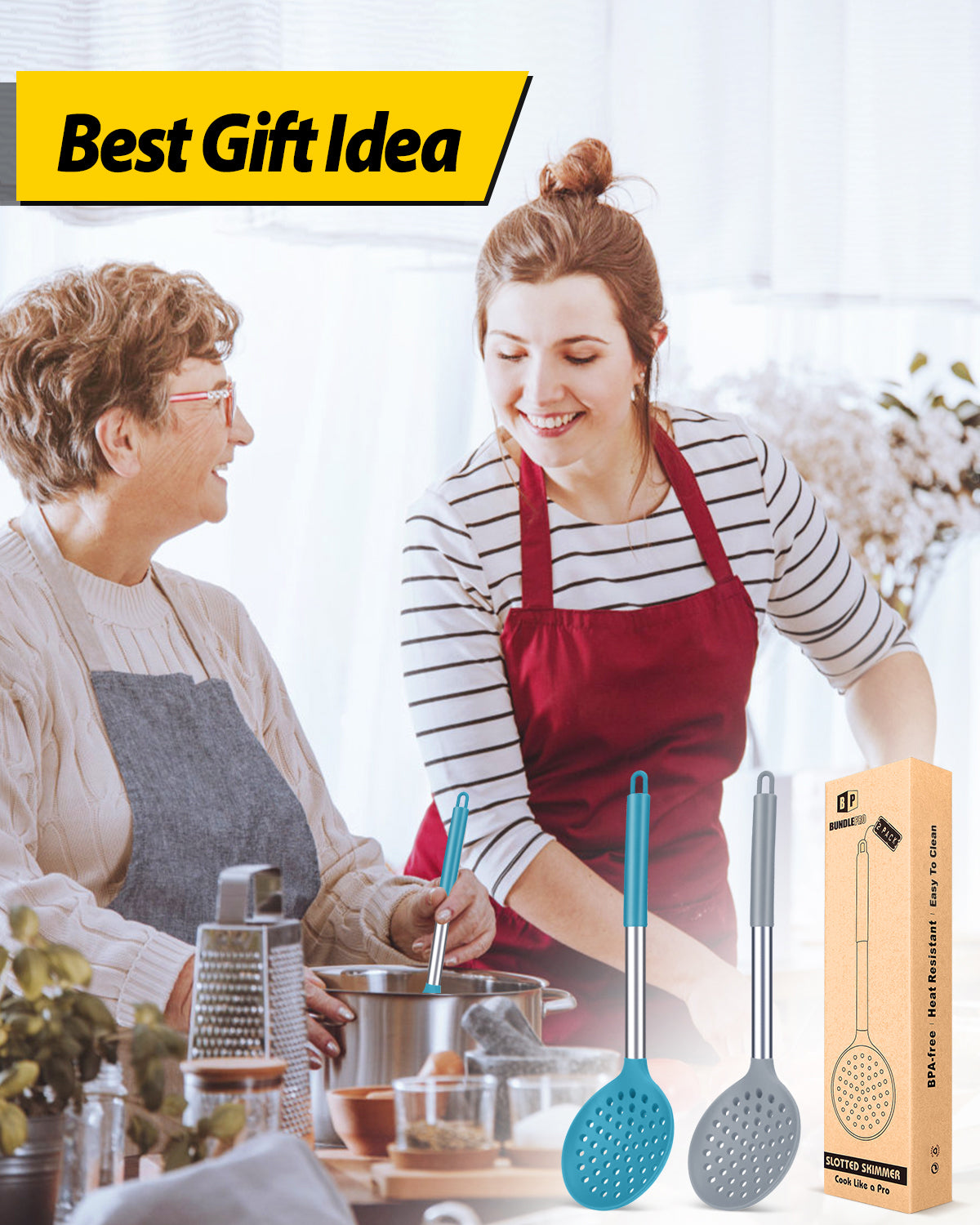 2-Piece Kitchen Ladle Strainer Set