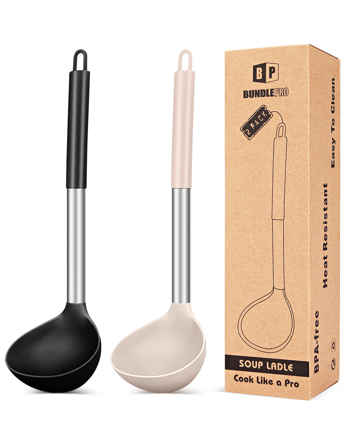 2-Pack Silicone Ladle Spoons