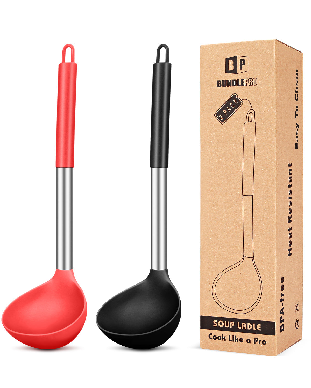 2-Pack Silicone Ladle Spoons