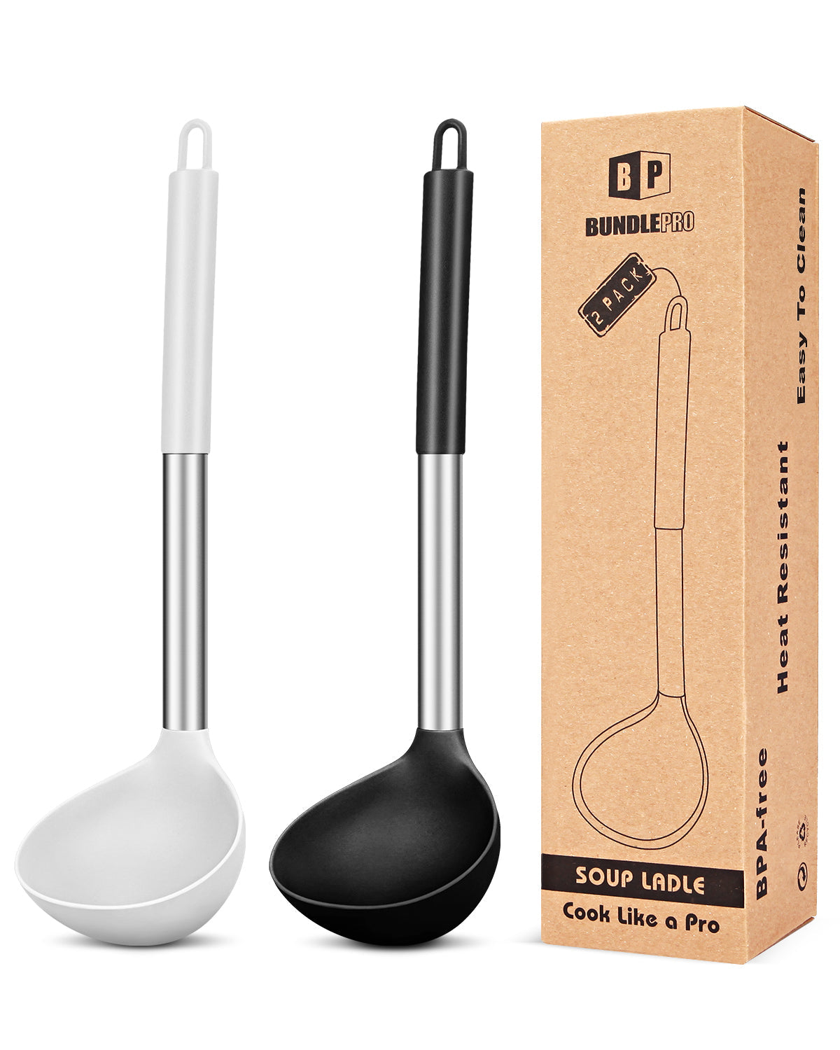 2-Pack Silicone Ladle Spoons