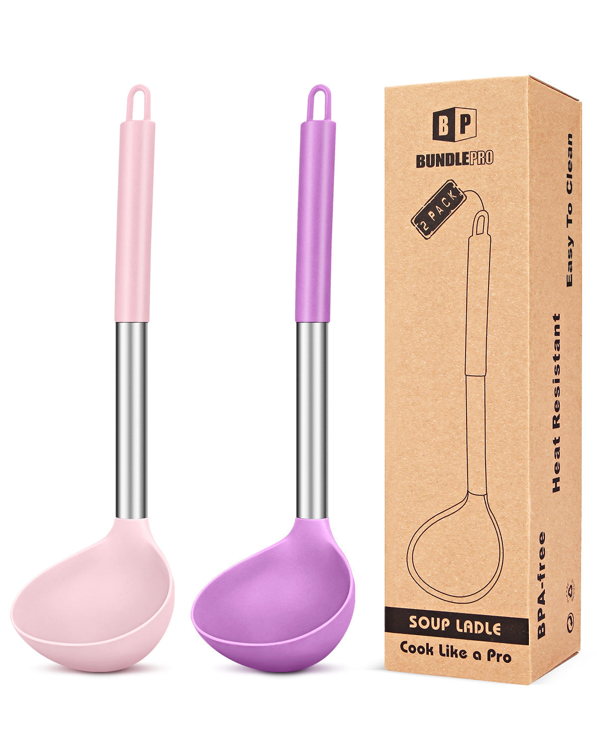 2-Pack Silicone Ladle Spoons