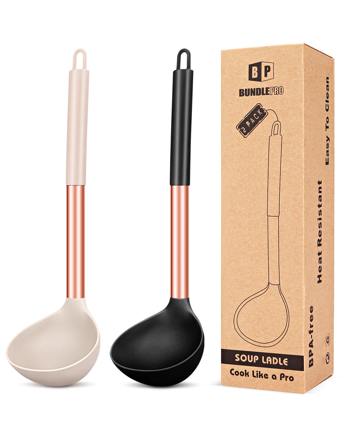 2-Pack Silicone Ladle Spoons