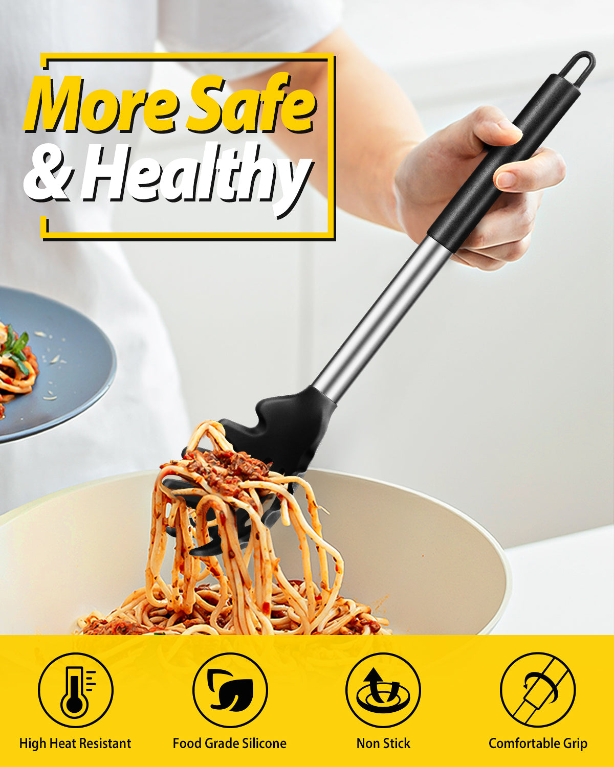 Silicone Pasta Fork and Ladle Set