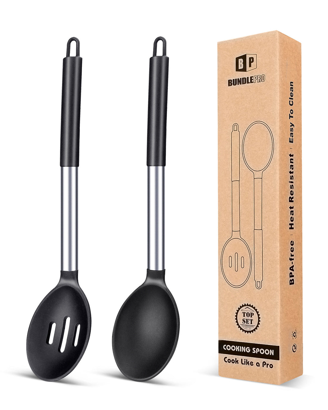 2-Pack Silicone Cooking Spoons