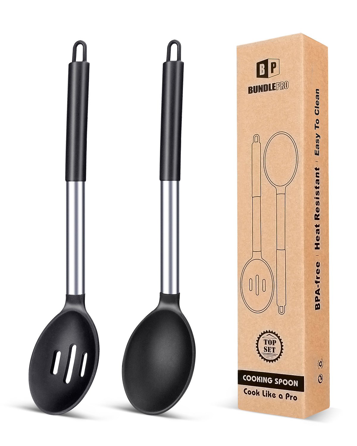 2-Pack Silicone Cooking Spoons