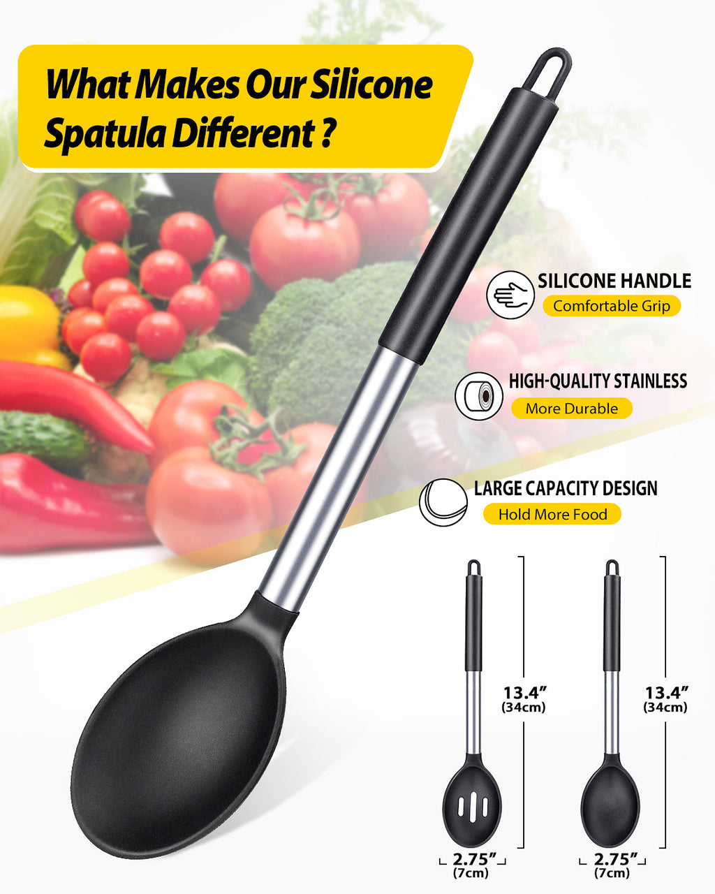 2-Pack Silicone Cooking Spoons