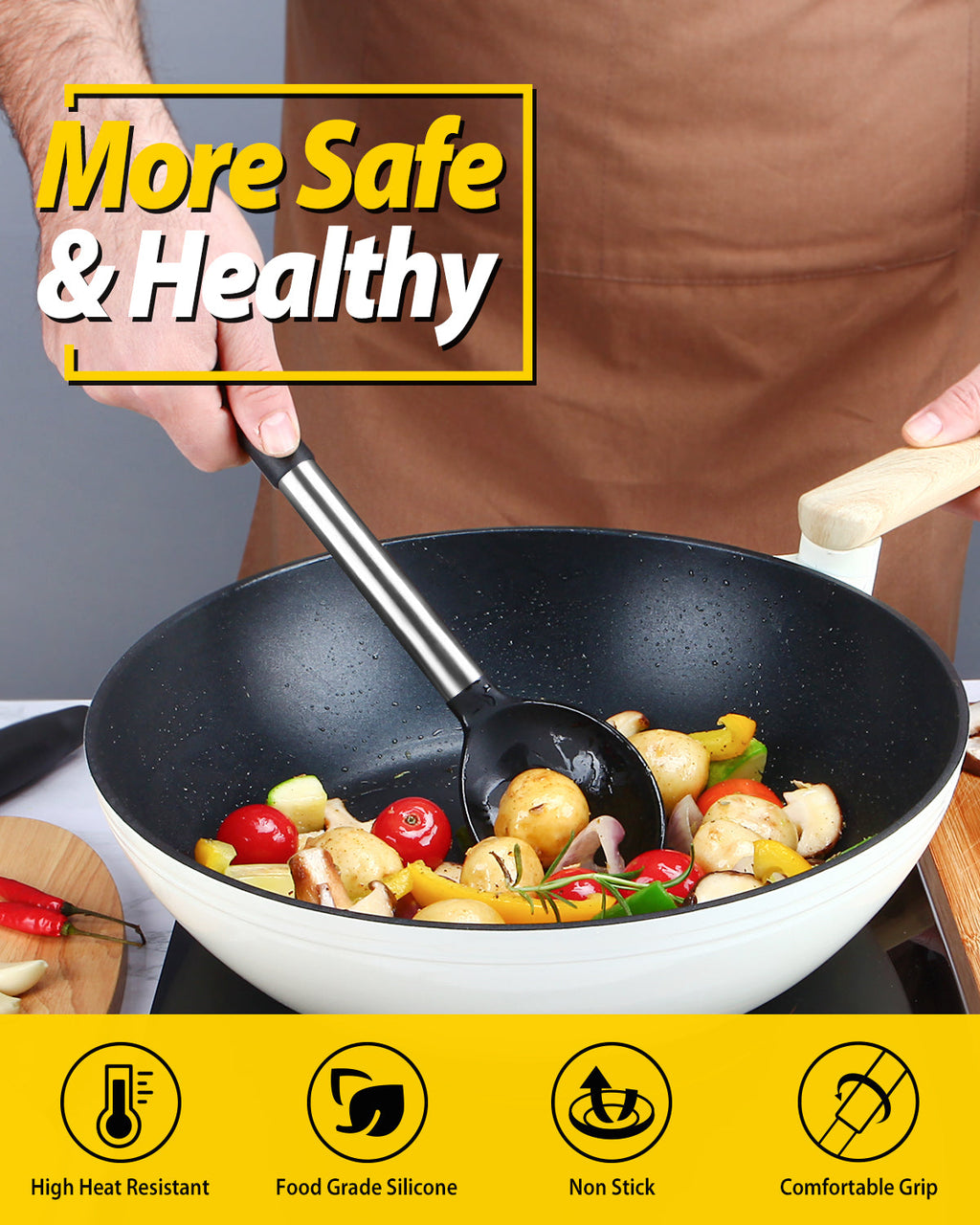 2-Pack Silicone Cooking Spoons