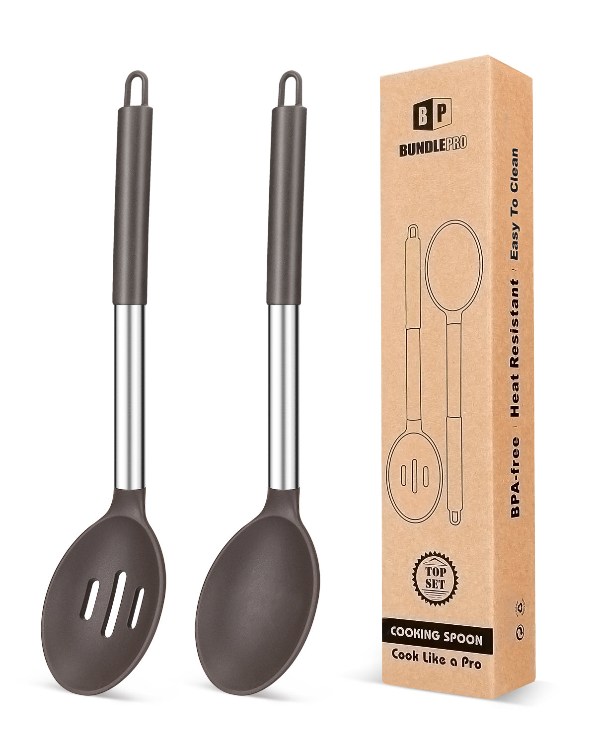 2-Pack Silicone Cooking Spoons