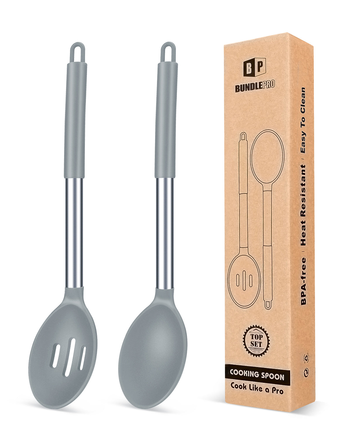 2-Pack Silicone Cooking Spoons