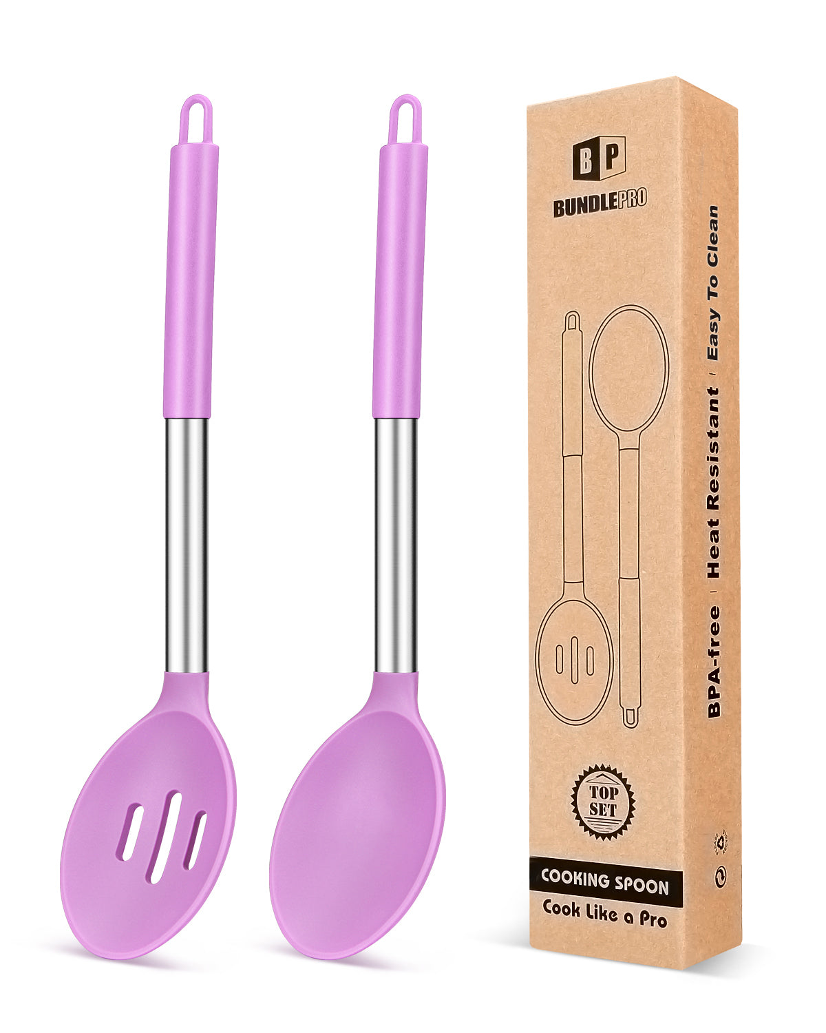 2-Pack Silicone Cooking Spoons