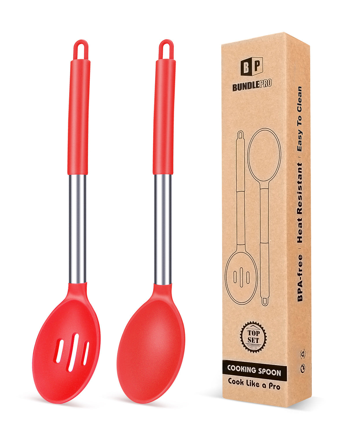 2-Pack Silicone Cooking Spoons