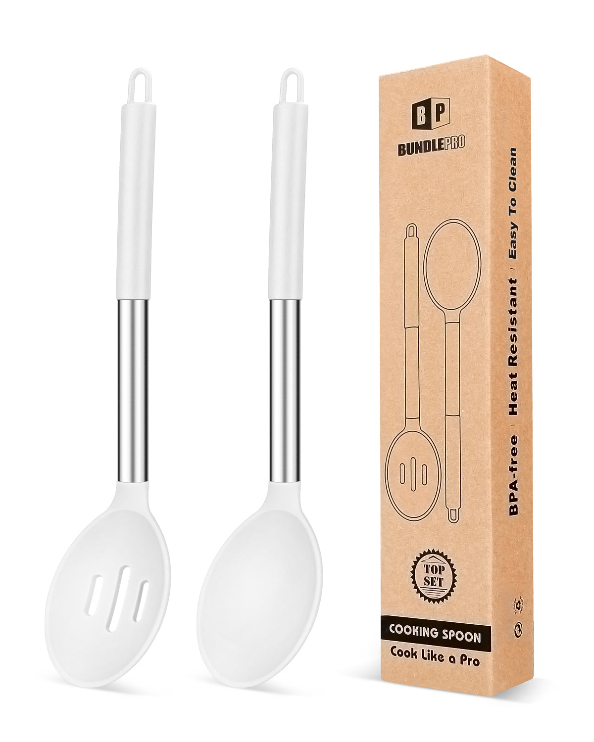 2-Pack Silicone Cooking Spoons