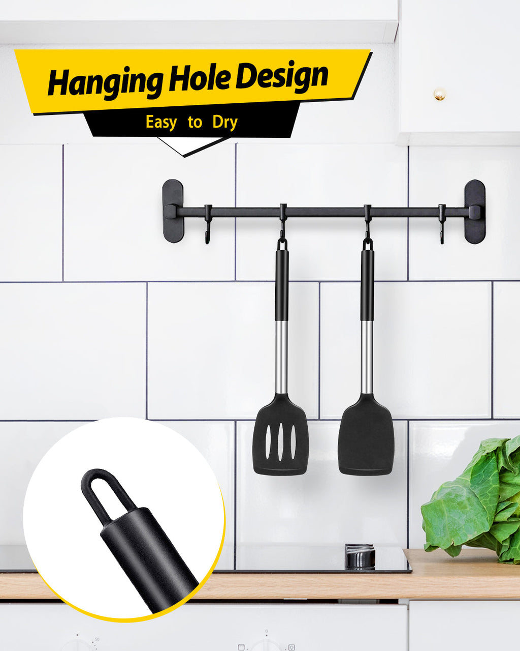 2-Pack Silicone Solid and Slotted Turners