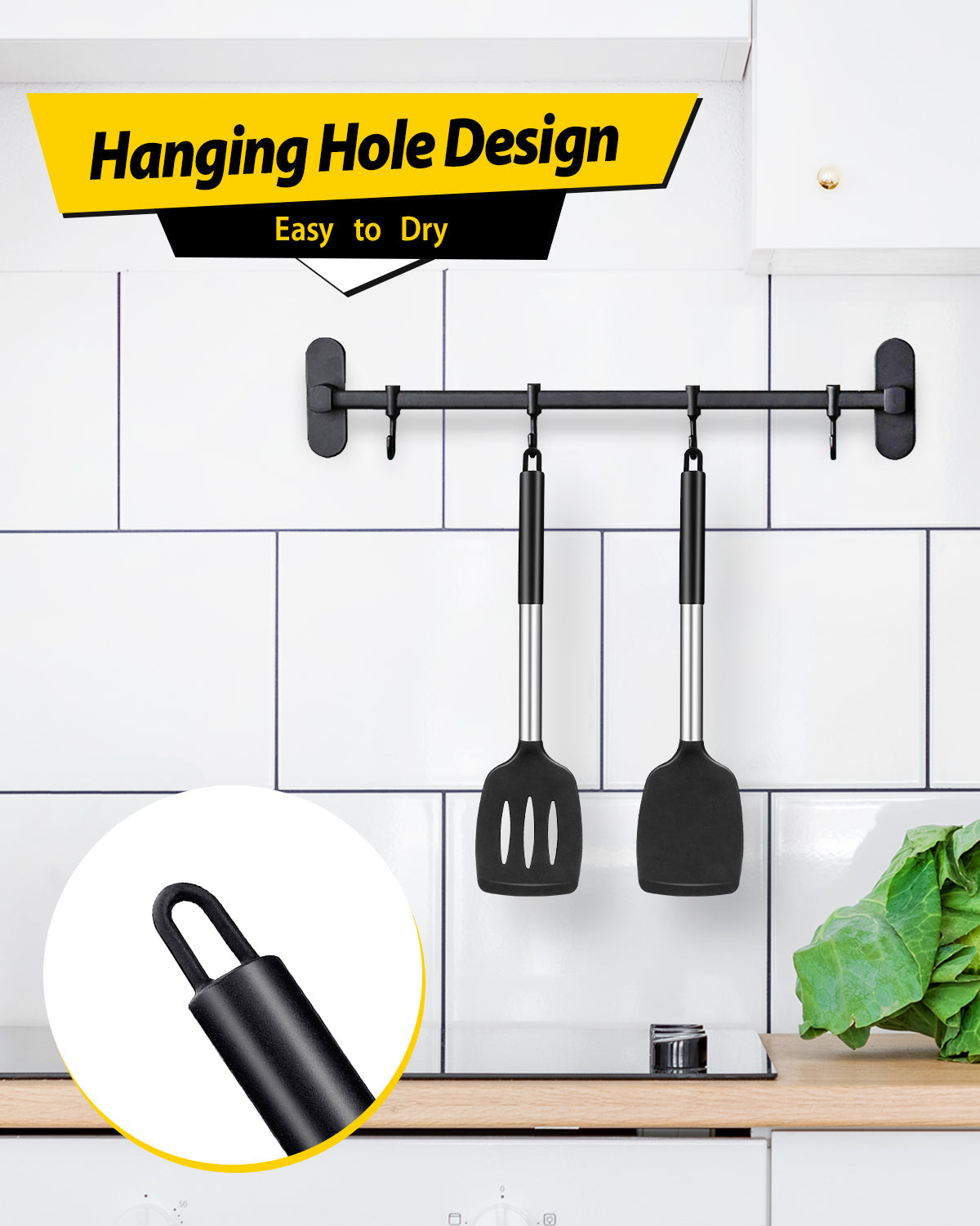 2-Pack Silicone Solid and Slotted Turners