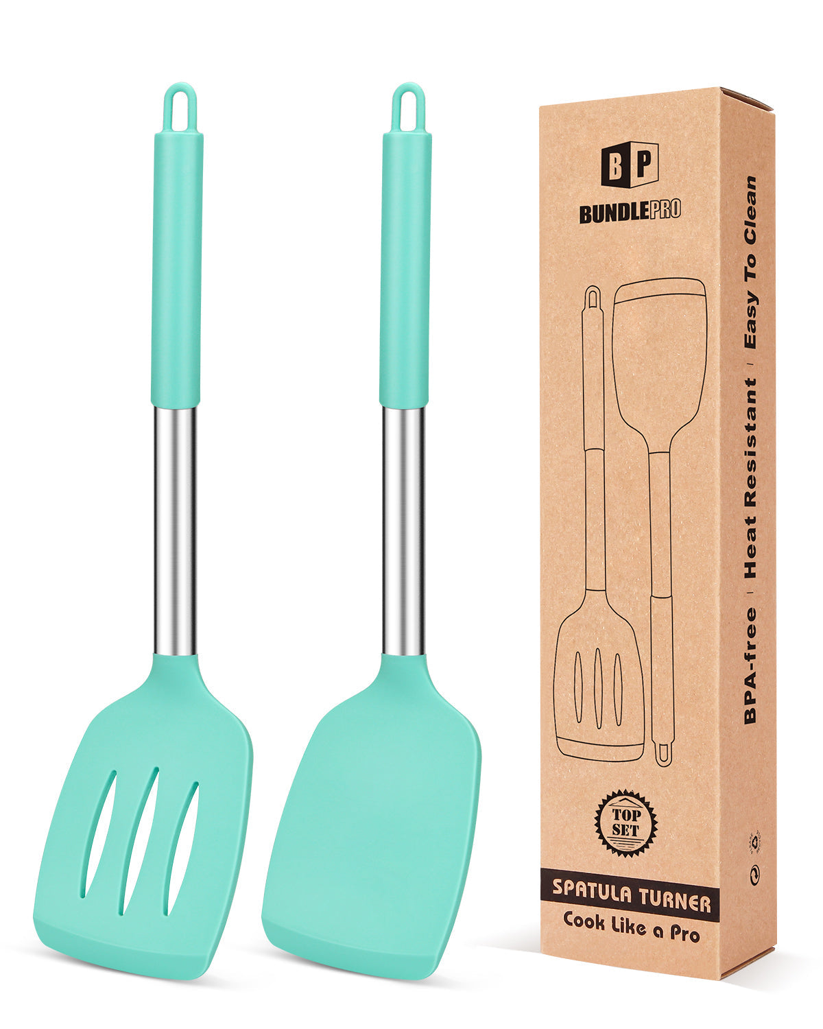 2-Pack Silicone Solid and Slotted Turners