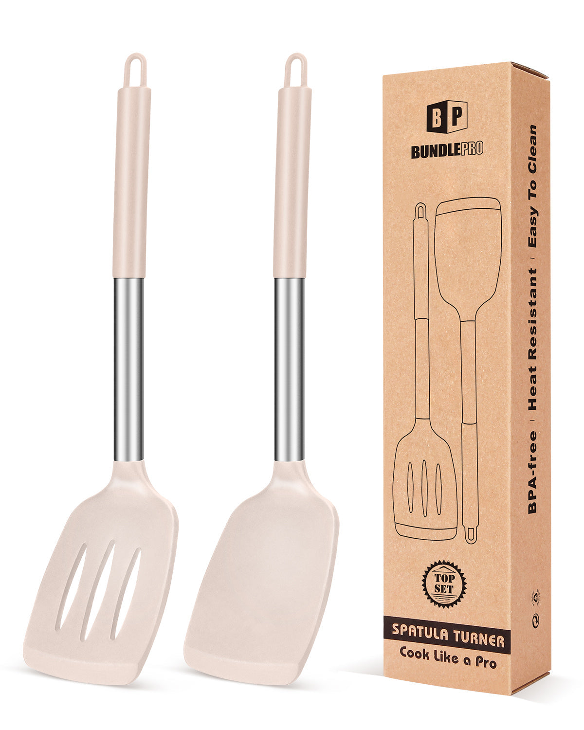 2-Pack Silicone Solid and Slotted Turners