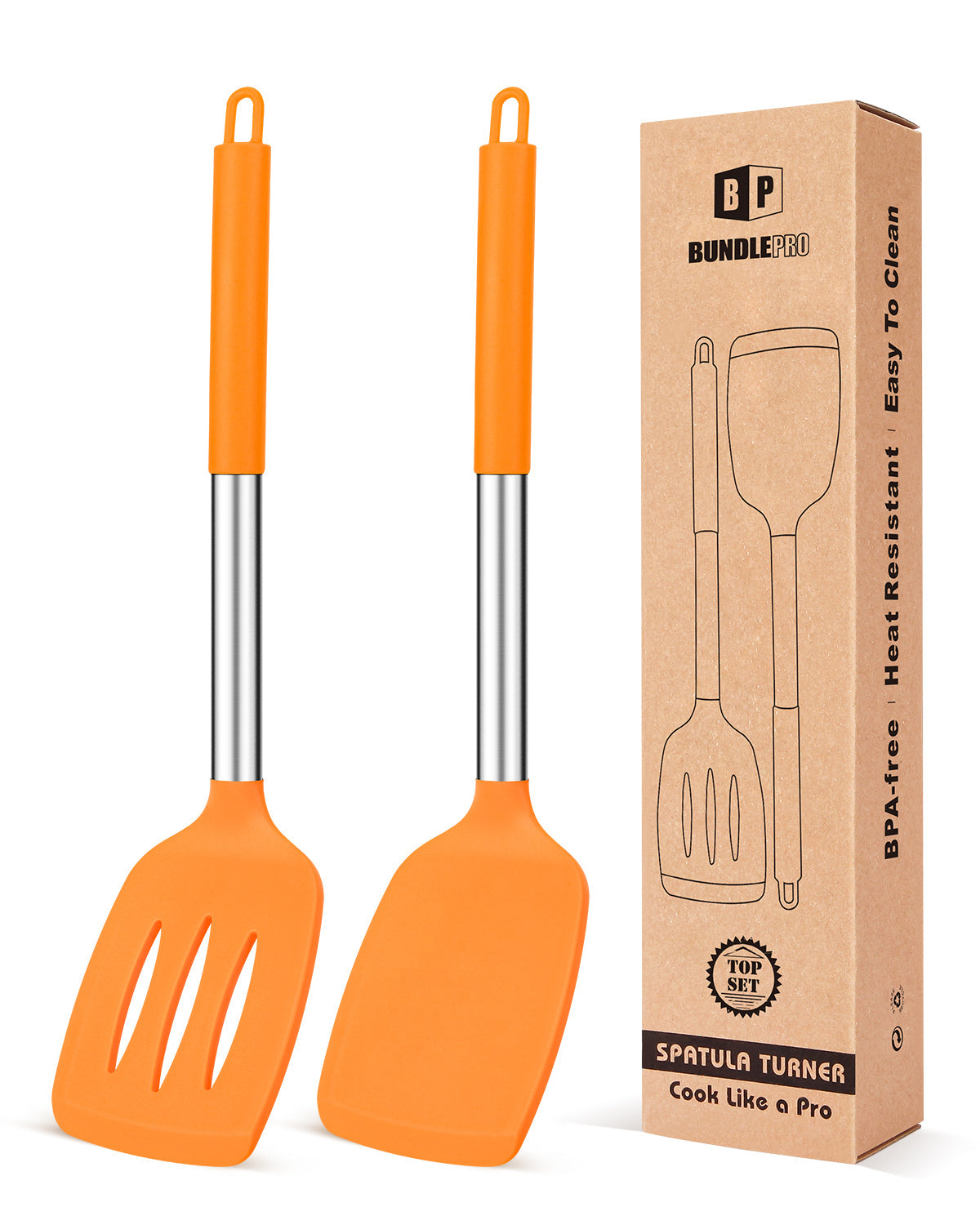 2-Pack Silicone Solid and Slotted Turners