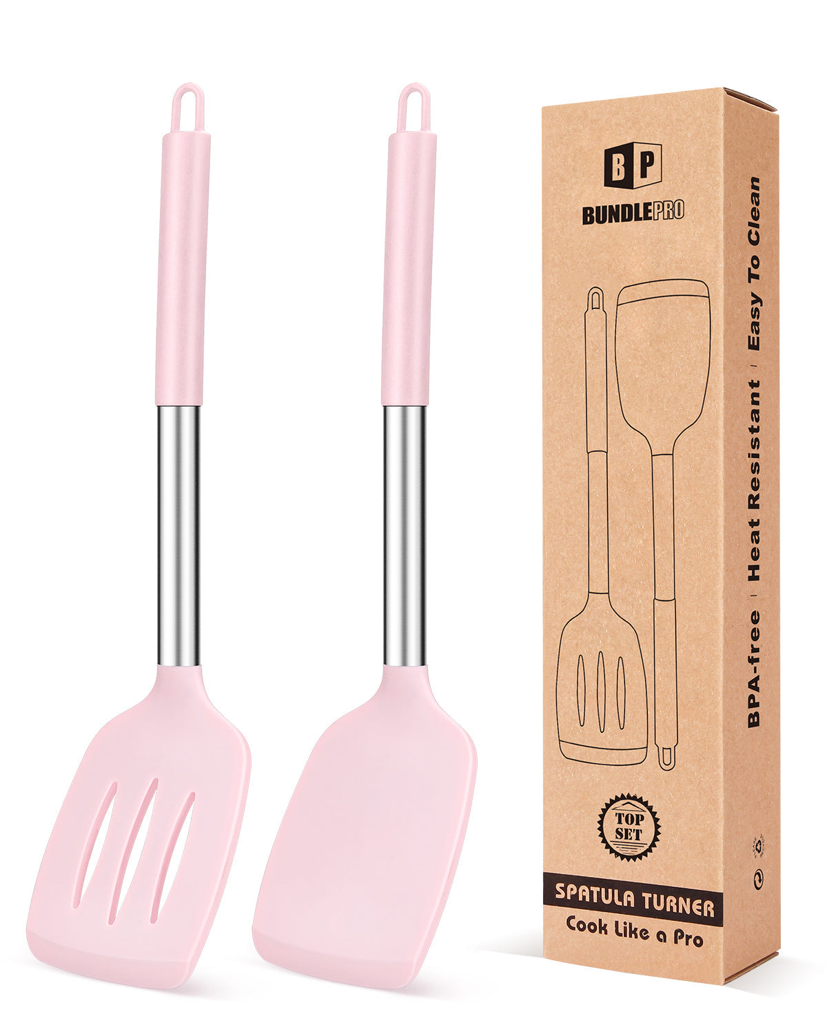 2-Pack Silicone Solid and Slotted Turners
