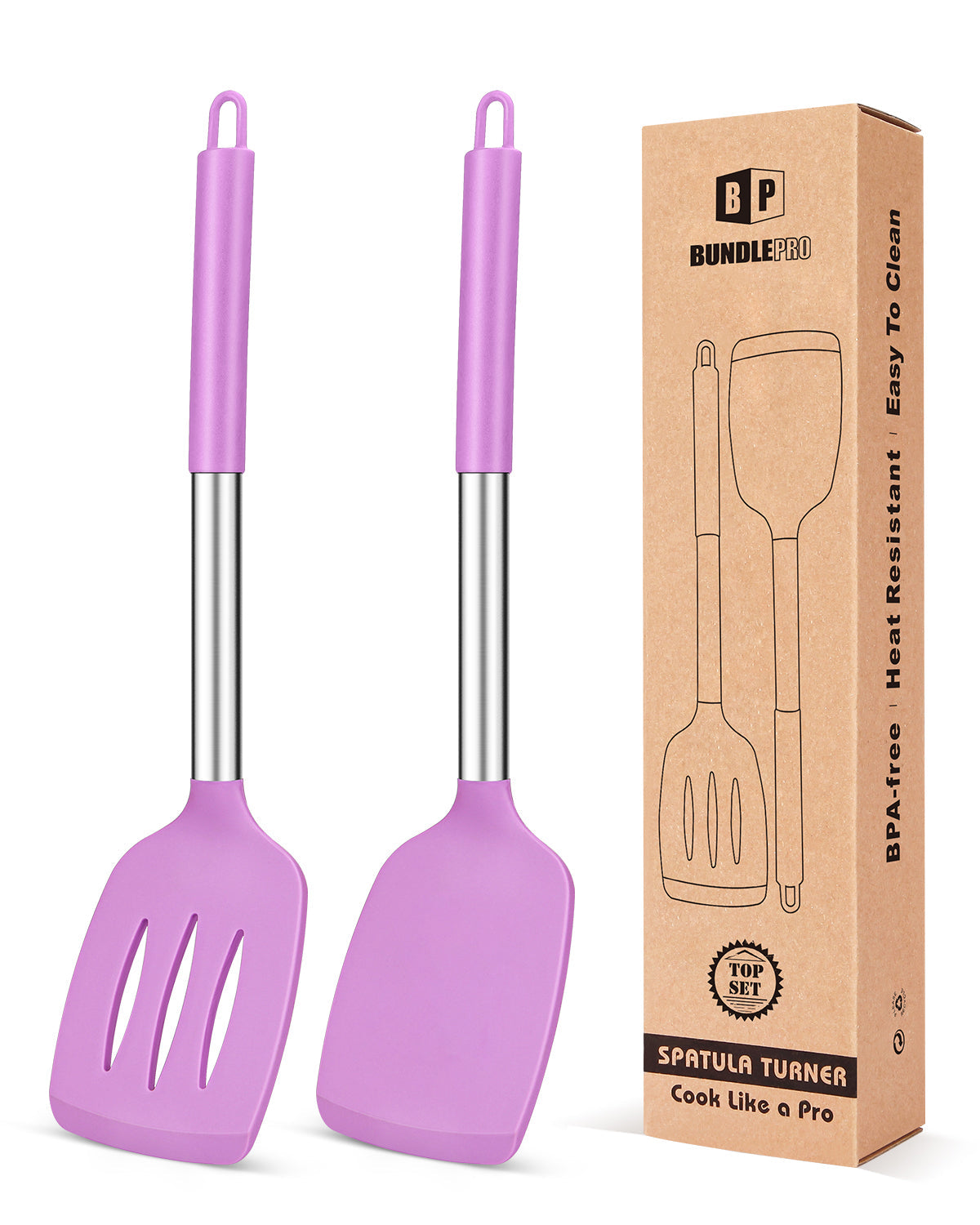 2-Pack Silicone Solid and Slotted Turners