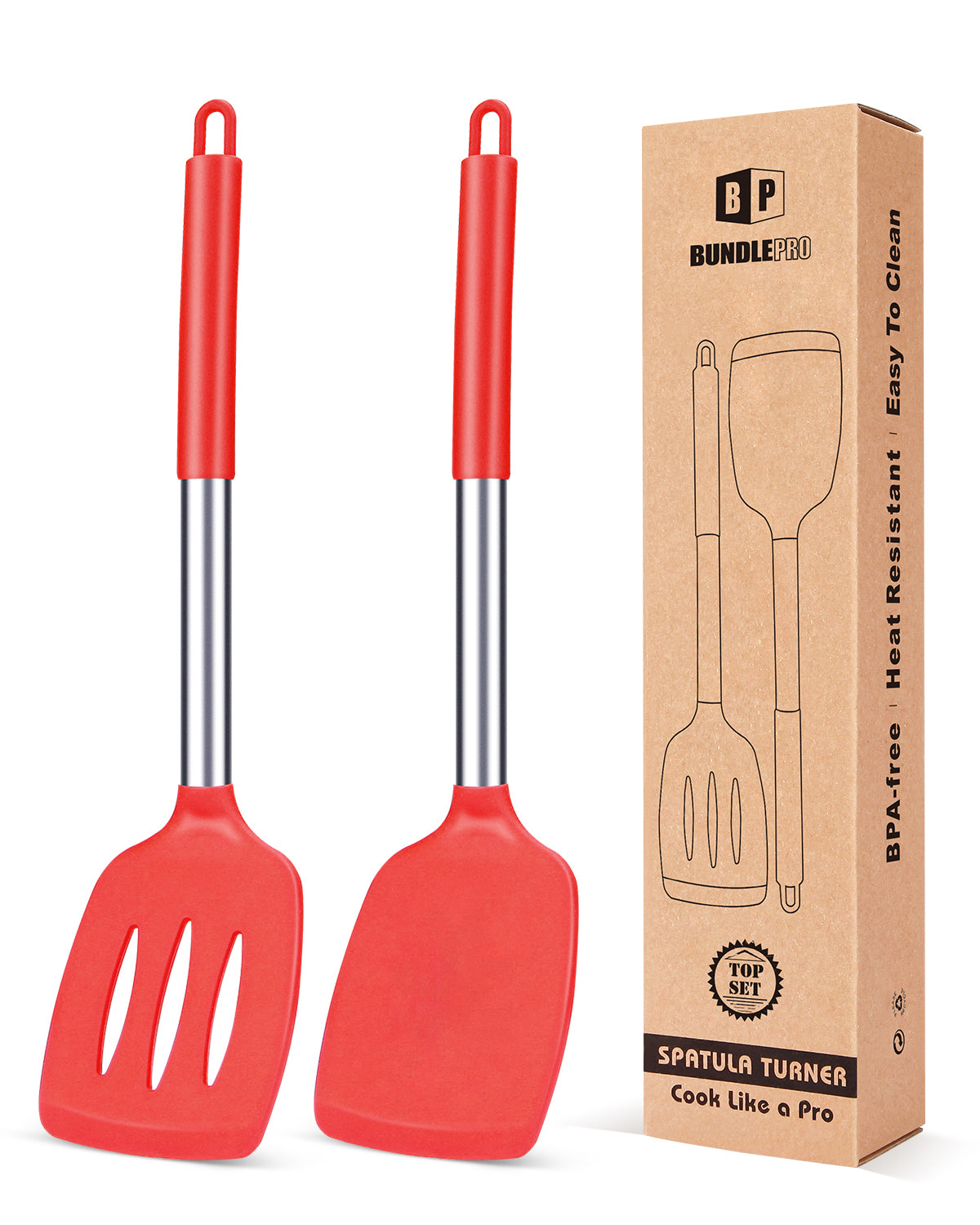 2-Pack Silicone Solid and Slotted Turners
