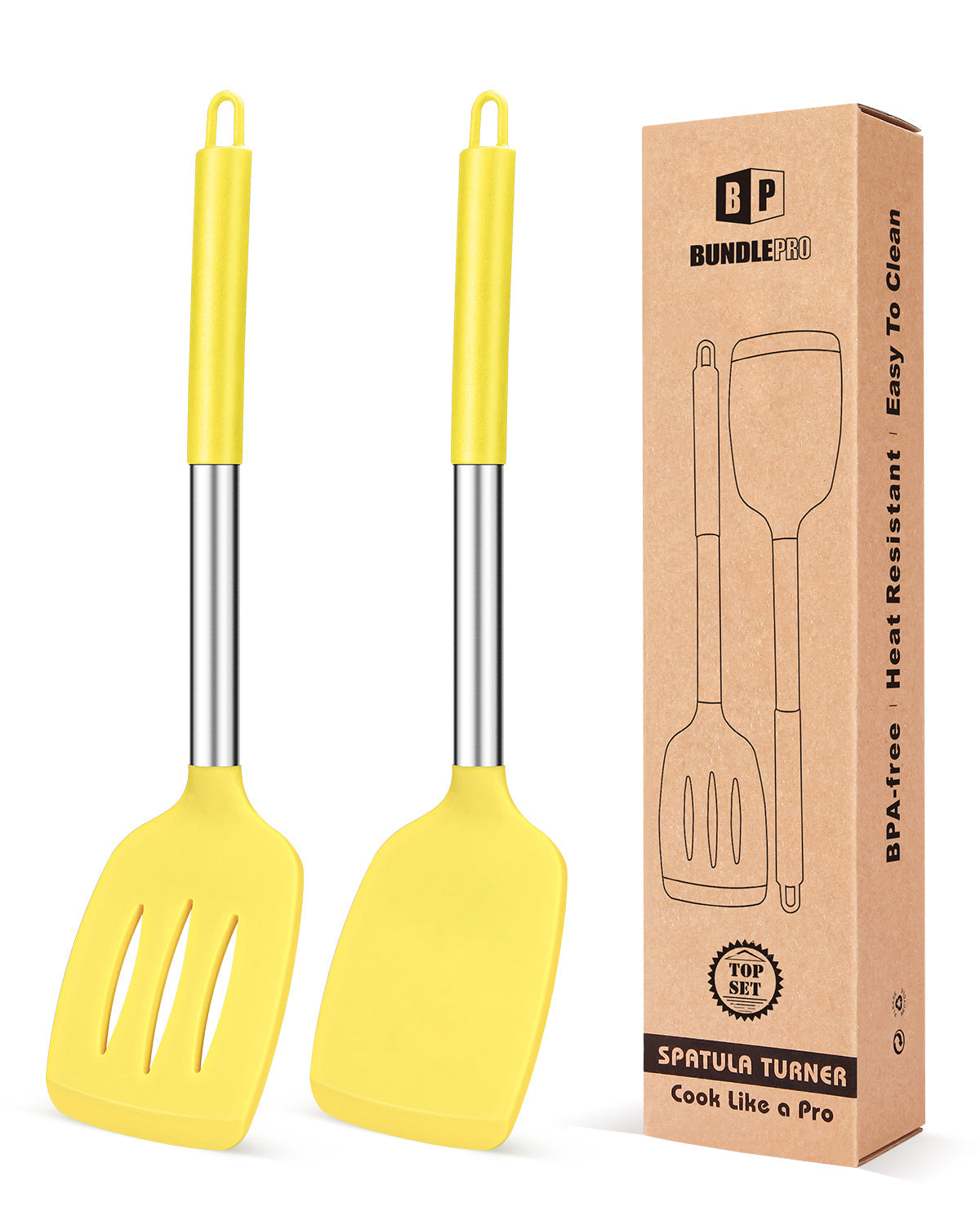 2-Pack Silicone Solid and Slotted Turners