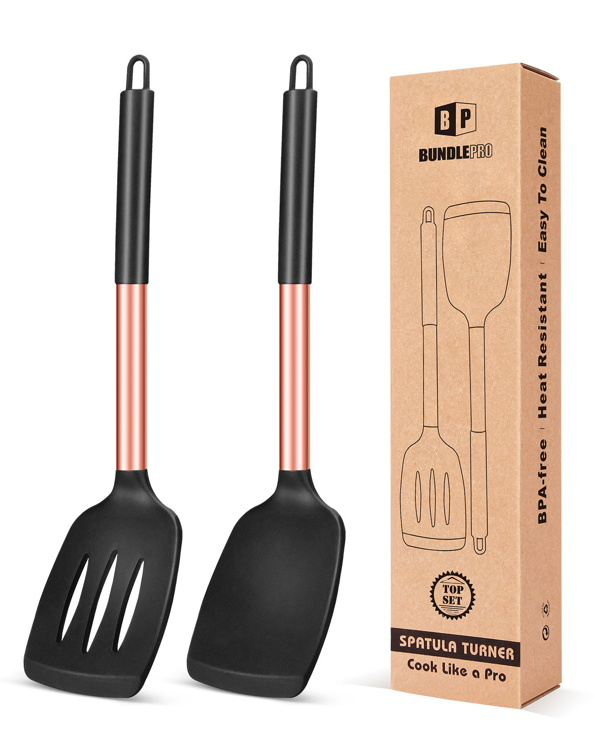 2-Pack Silicone Solid and Slotted Turners