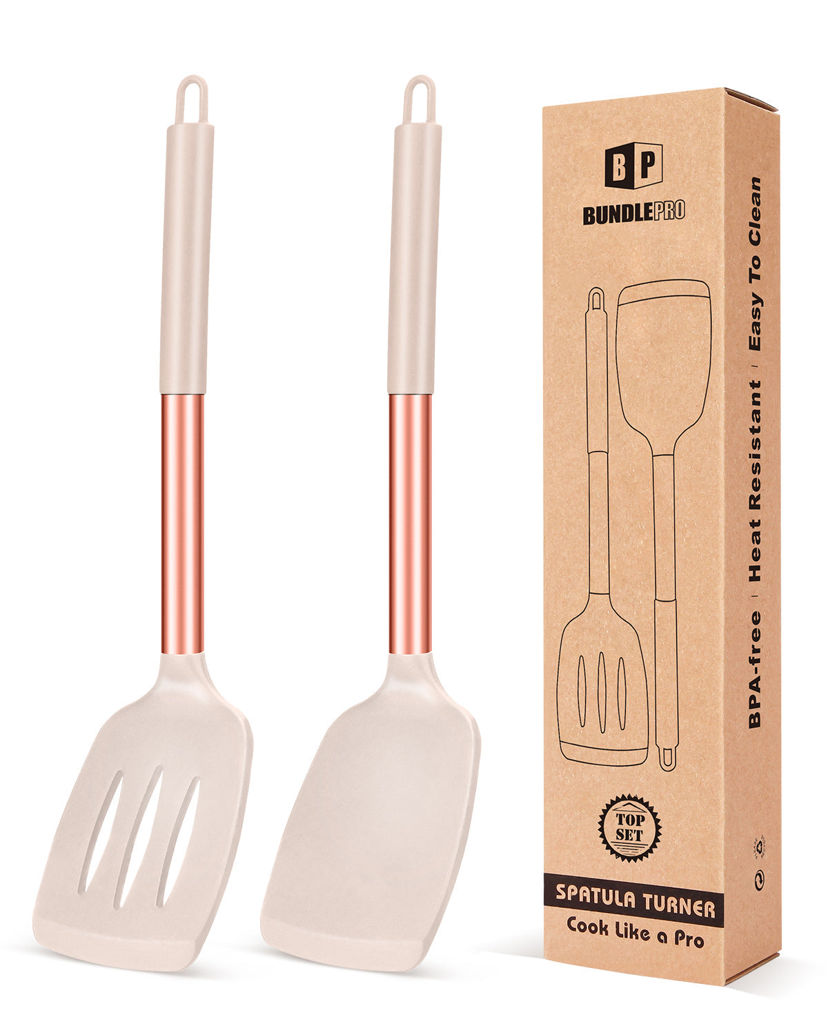 2-Pack Silicone Solid and Slotted Turners