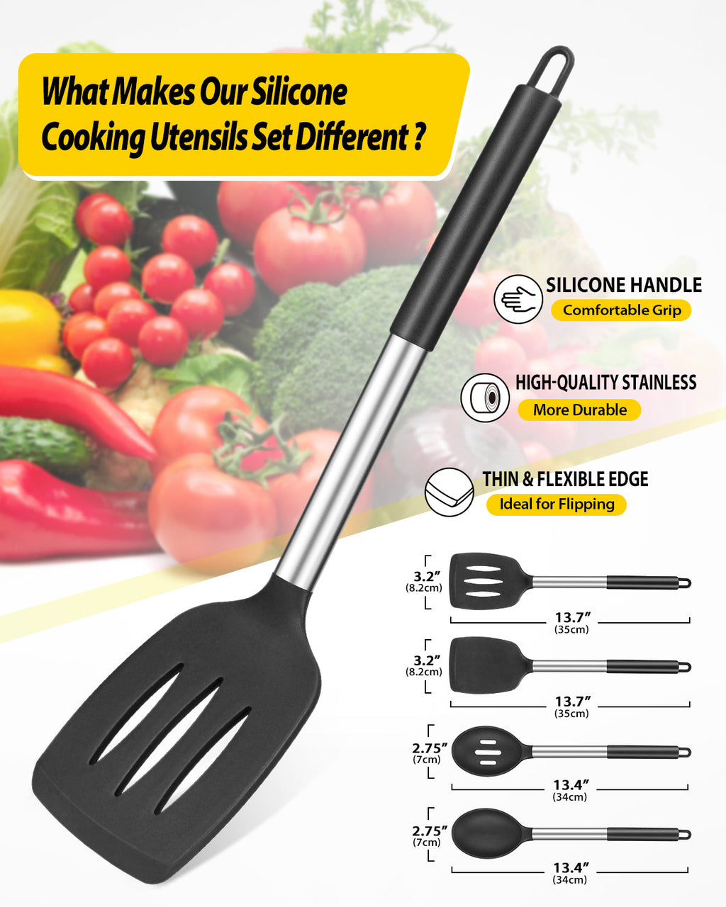 4-Piece Silicone Kitchen Utensil Set