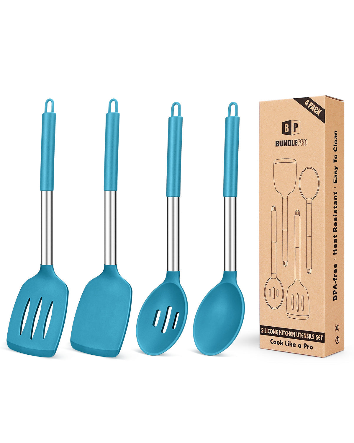 4-Piece Silicone Kitchen Utensil Set