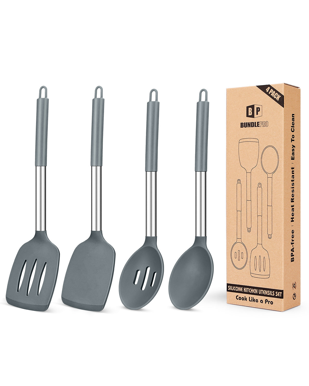4-Piece Silicone Kitchen Utensil Set