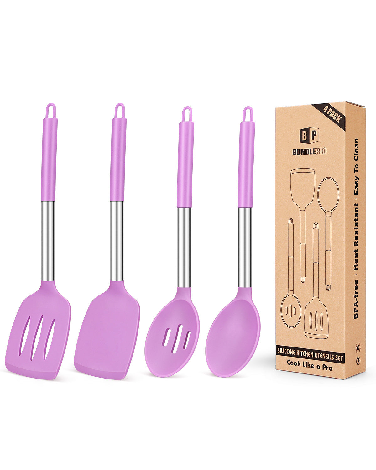 4-Piece Silicone Kitchen Utensil Set