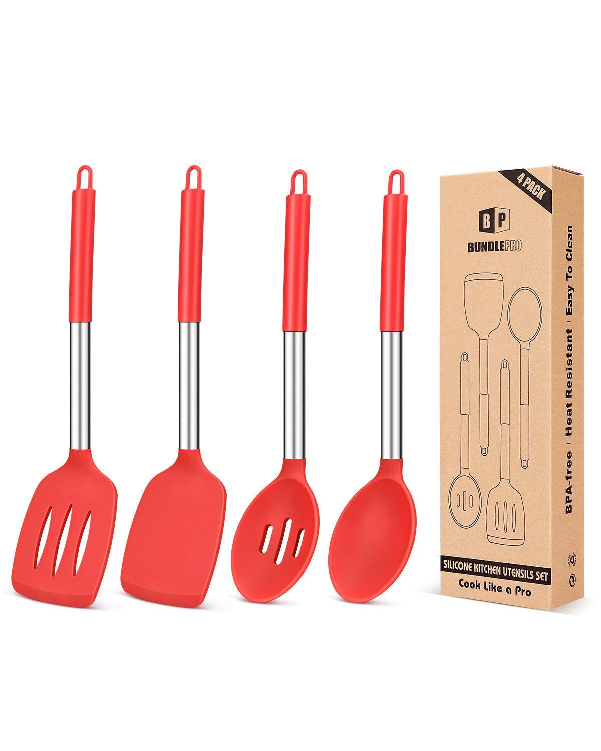 4-Piece Silicone Kitchen Utensil Set