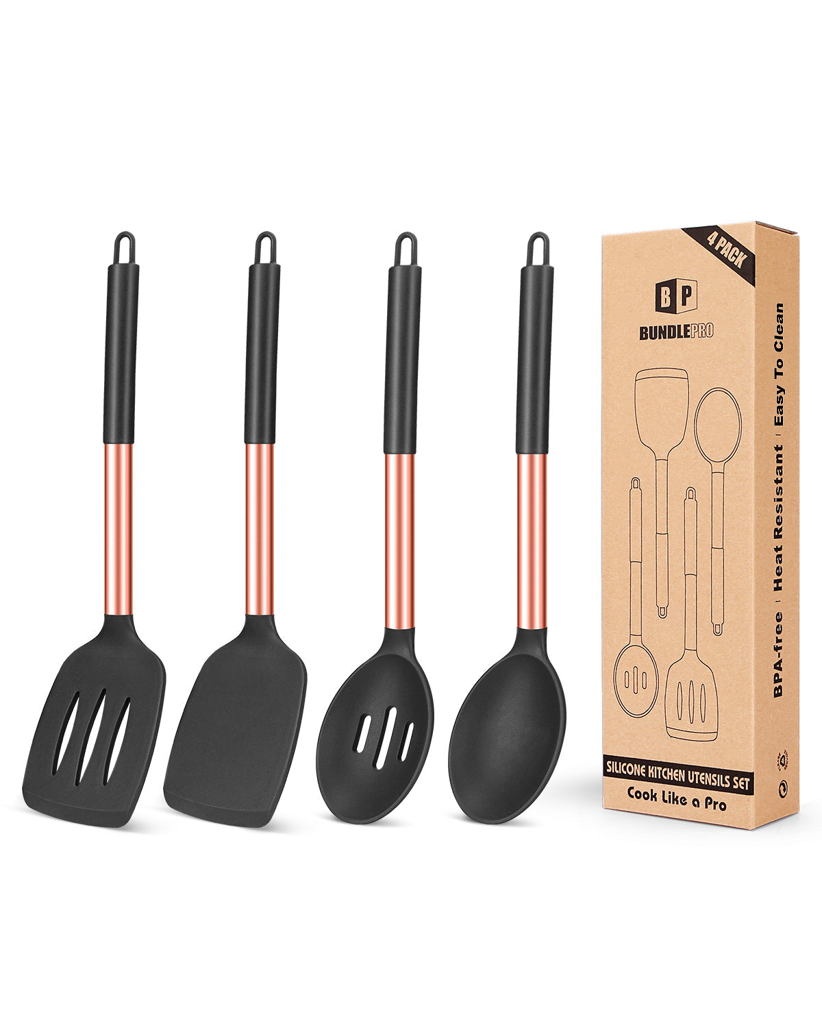 4-Piece Silicone Kitchen Utensil Set