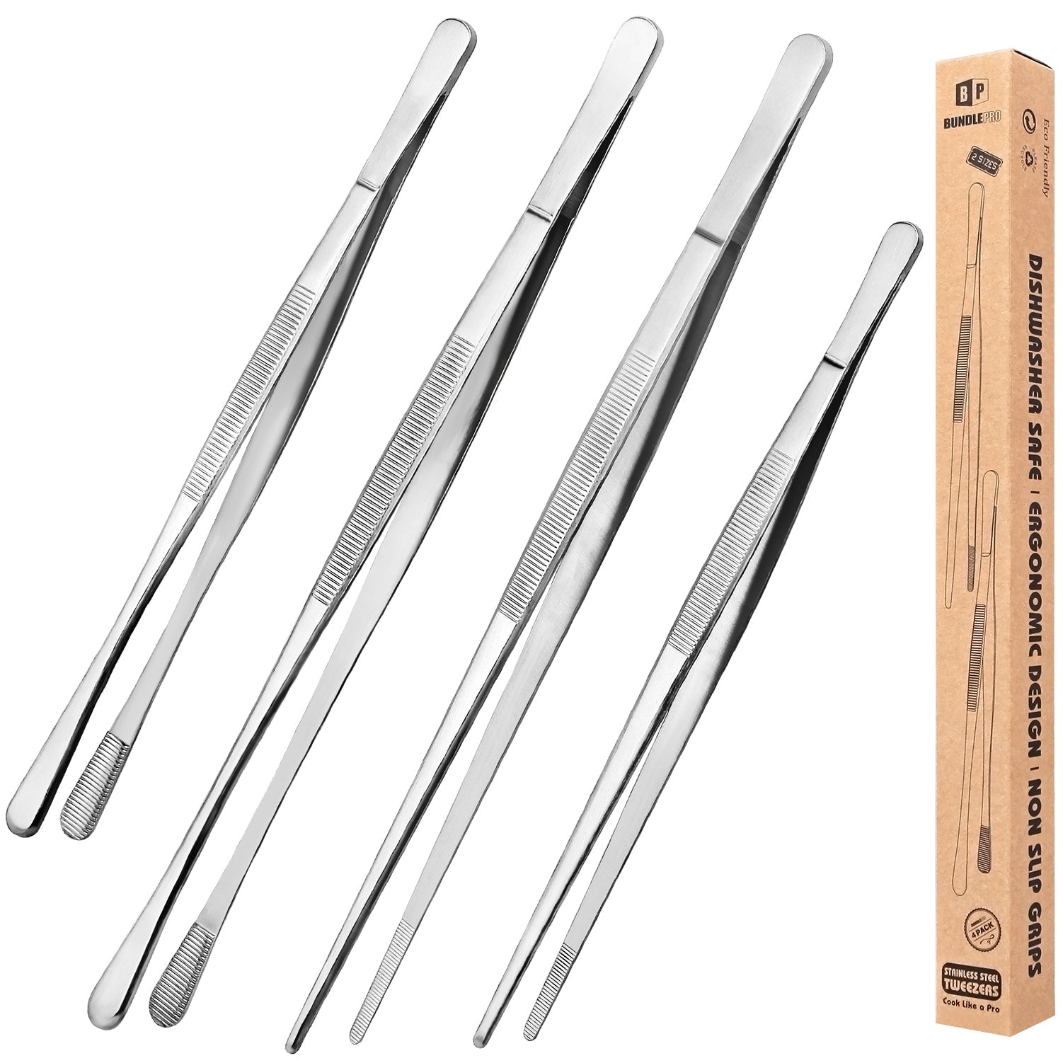 4-Piece Kitchen Tweezer Tongs Set