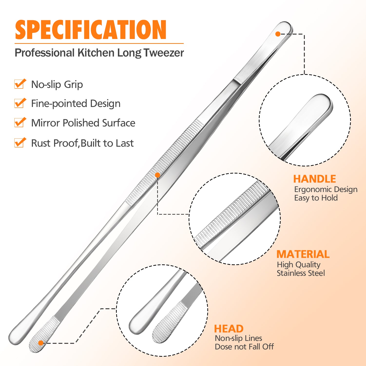 4-Piece Kitchen Tweezer Tongs Set