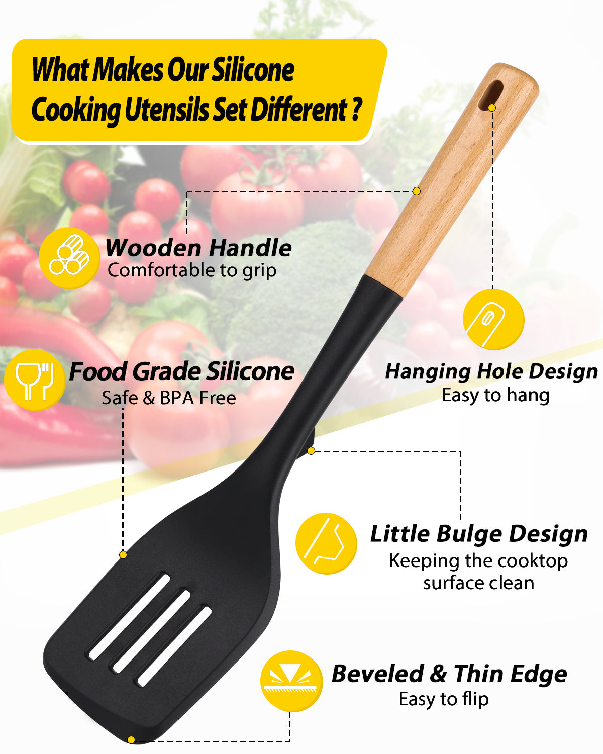 4-Piece Silicone Spatula and Spoon Set