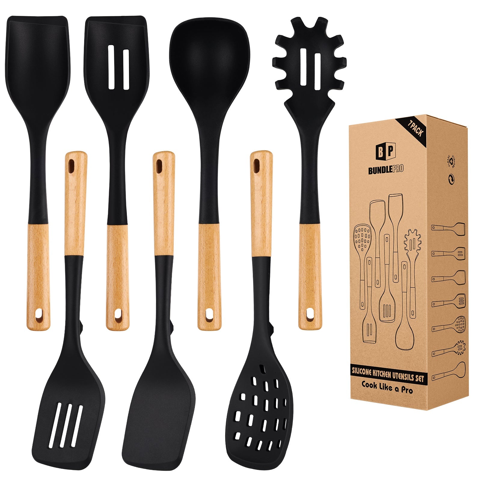7-Piece Silicone Kitchen Utensil Set