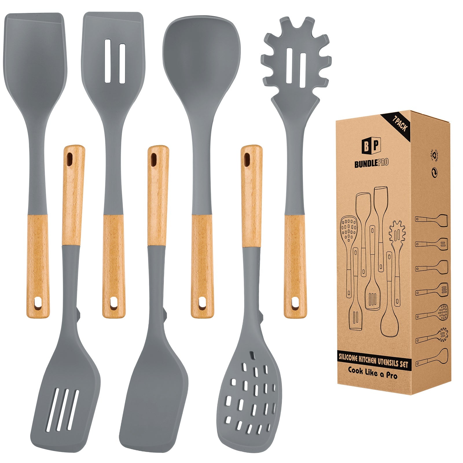 7-Piece Silicone Kitchen Utensil Set