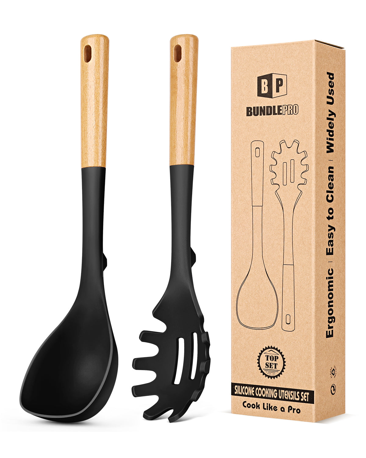 Silicone Ladle and Pasta Fork Set