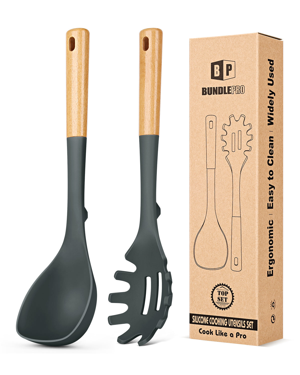 Silicone Ladle and Pasta Fork Set