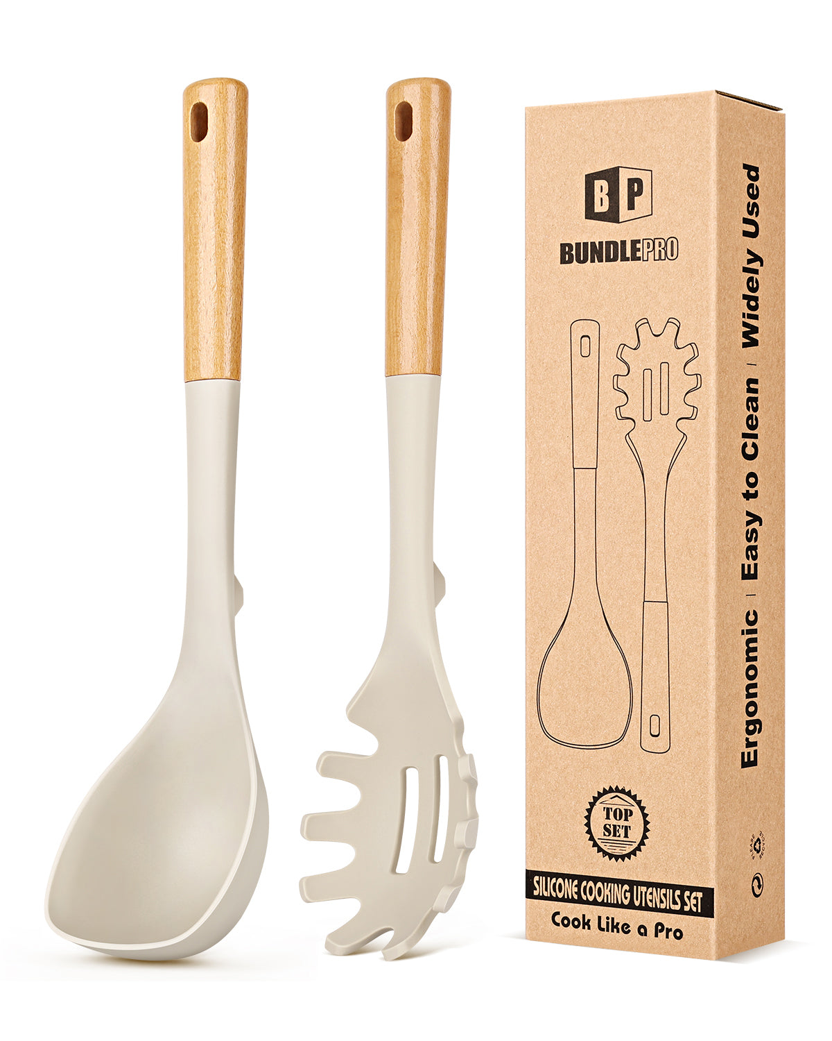 Silicone Ladle and Pasta Fork Set