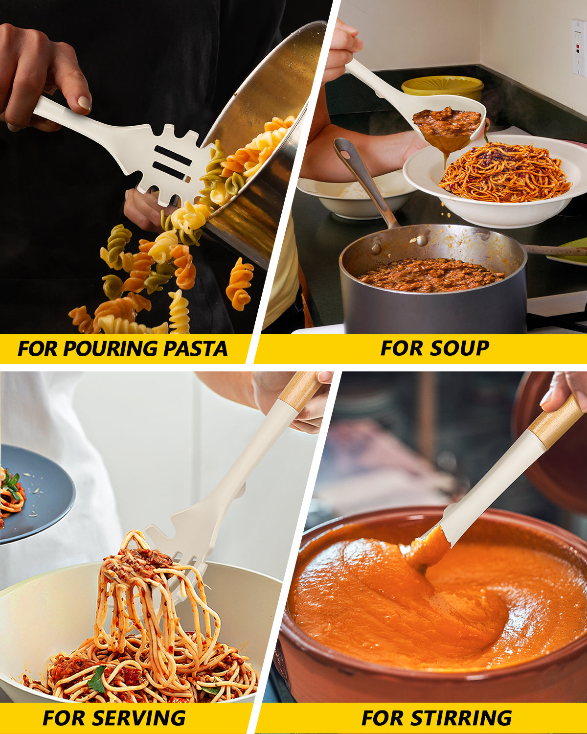 Silicone Ladle and Pasta Fork Set
