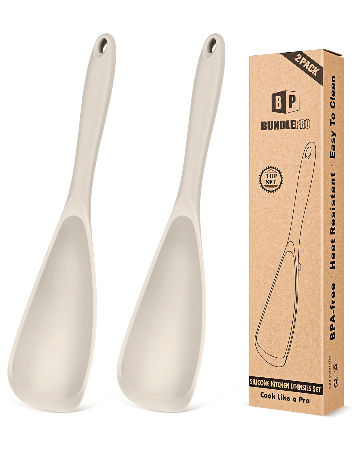 2-Pack Cooking Spoons for Non-Stick Cookware